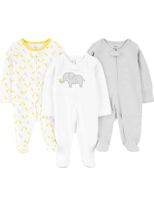 Unisex Baby Strampler 3er Pack – Neutral, 0-3 Monate, Weich & Bequem 👶✨